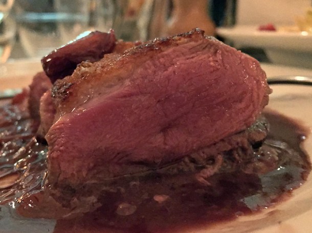 rare duck breast at hill and szrok pub