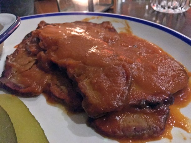 beef brisket at low slow and juke