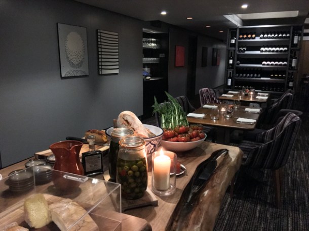 decorative produce table at osteria barbican