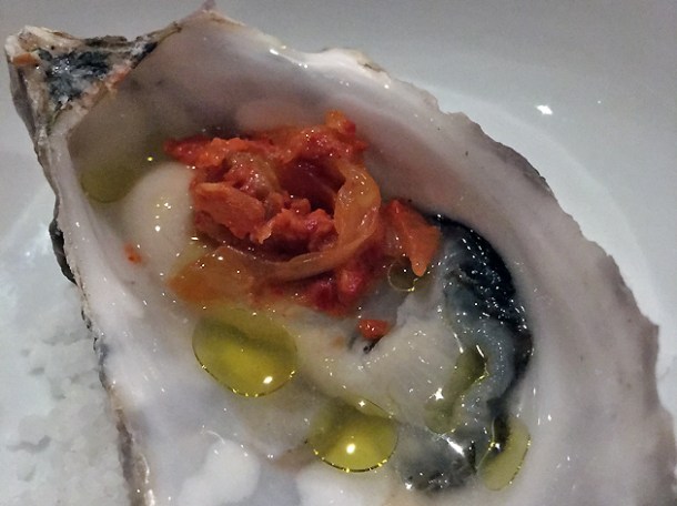 oyster with kimchi at pitt cue