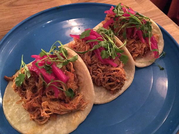 chicken tacos at santo remedio