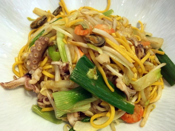 seafood noodles at bibimbap charlotte street