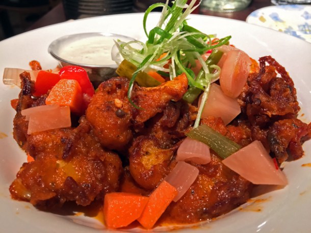 cauliflower fritters at bukowski grill soho