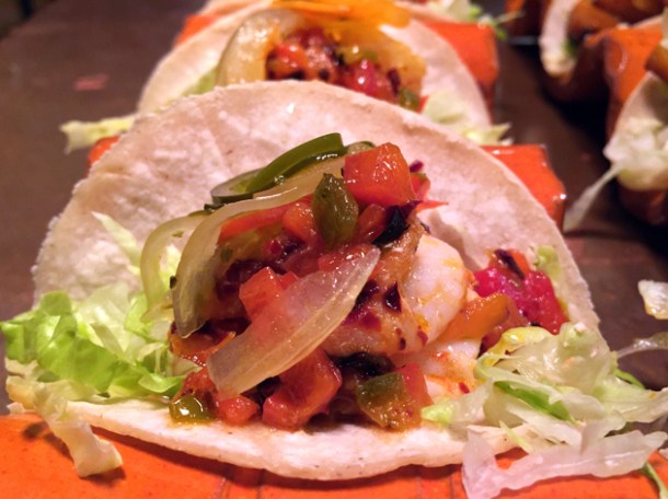prawn tacos at habanera