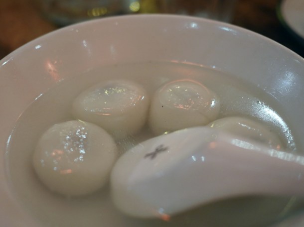 black sesame pudding balls in syrup at the sichuan