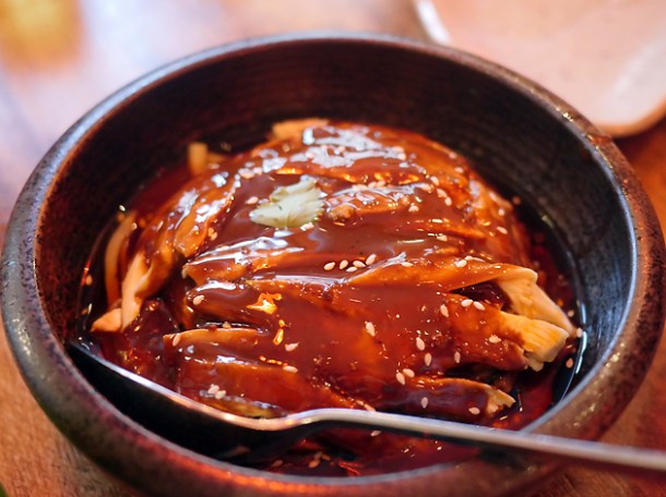 chicken in special home made sauce at the sichuan