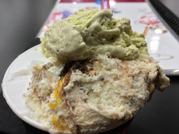 creme egg gelato and lemon sorbet at sprinkles