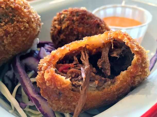 beef brisket croquettes at killer tomato