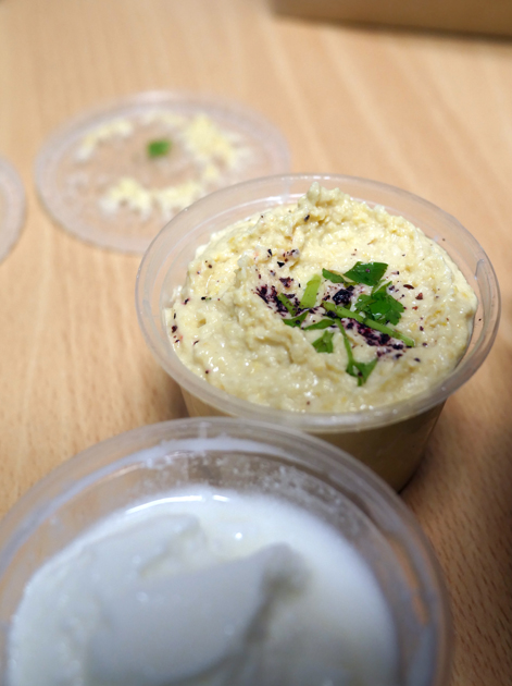 hummus and yoghurt from pide oven