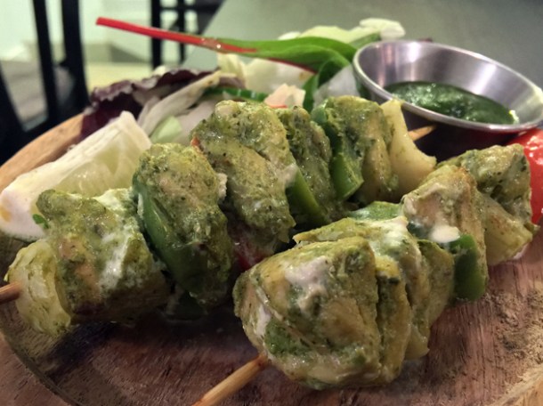 chicken kebabs at calcutta street