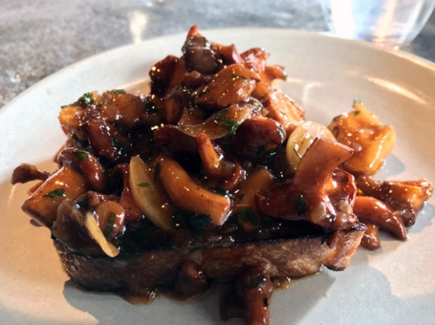 mushrooms on toast at smokestak