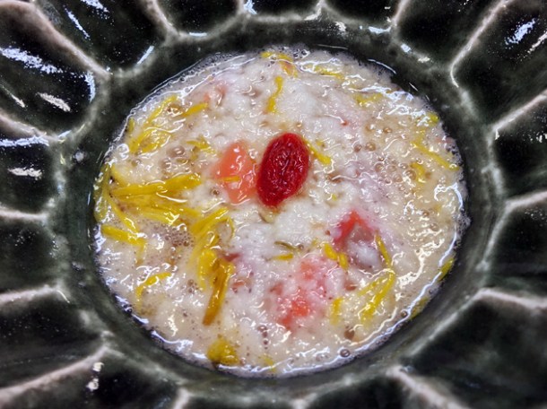 goji berry rice porridge at ryokan adumaya