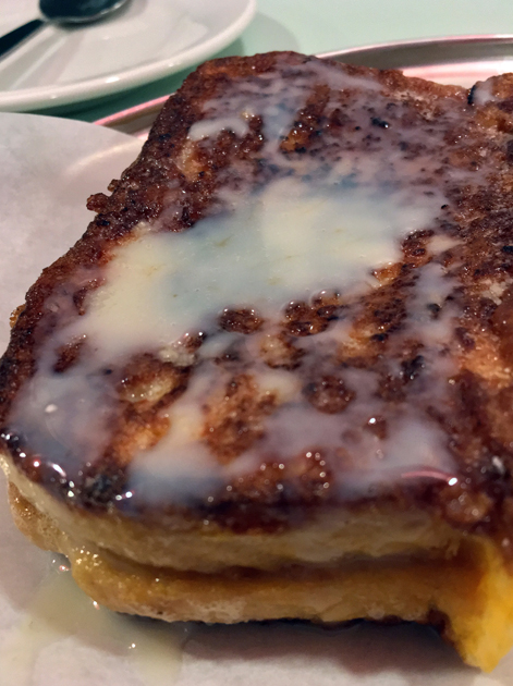 peanut butter french toast with soy and caramel ice cream at duck duck goose pop brixton