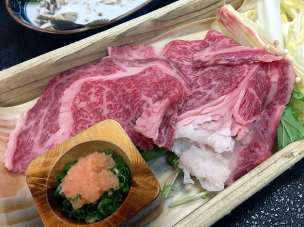 shabu shabu beef at ryokan adumaya