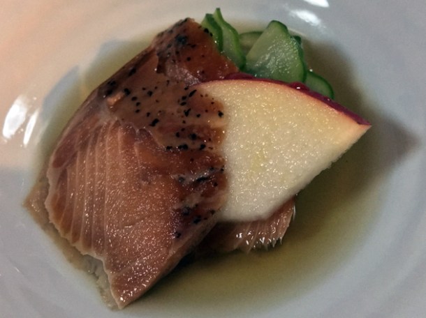smoked salmon at minshuku tsugizakura