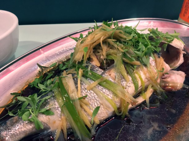 steamed sea bream at duck duck goose brixton