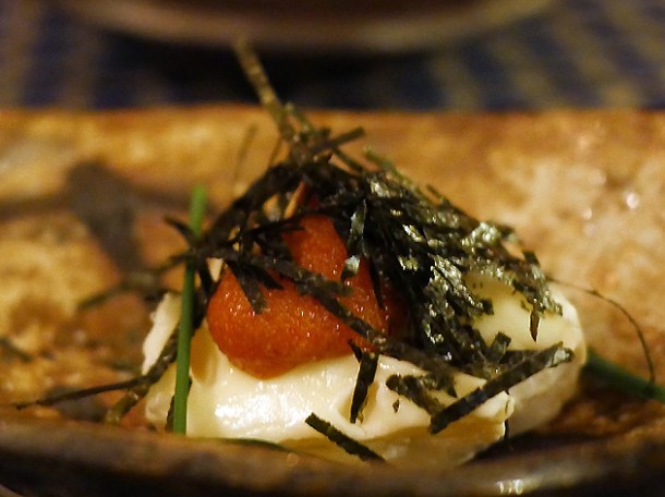 camembert and spicy cod roe at jugemu