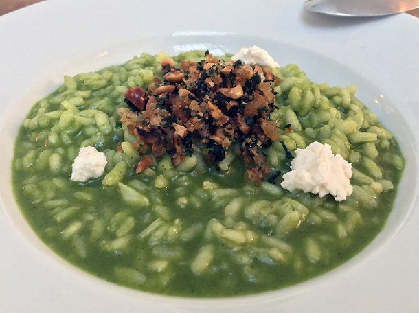 hazelnut and goat's cheese risotto at sparrow