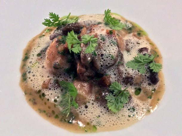morels in tarragon at claude bosi bibendum