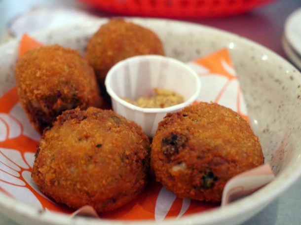 deep fried pork boudin balls at plaquemine lock