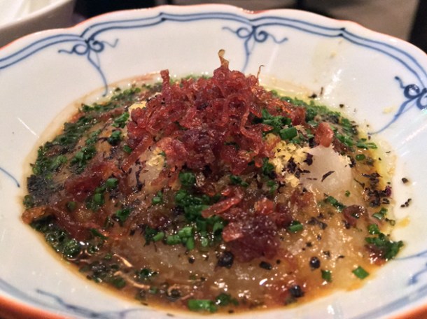 yam with shallots at xu london