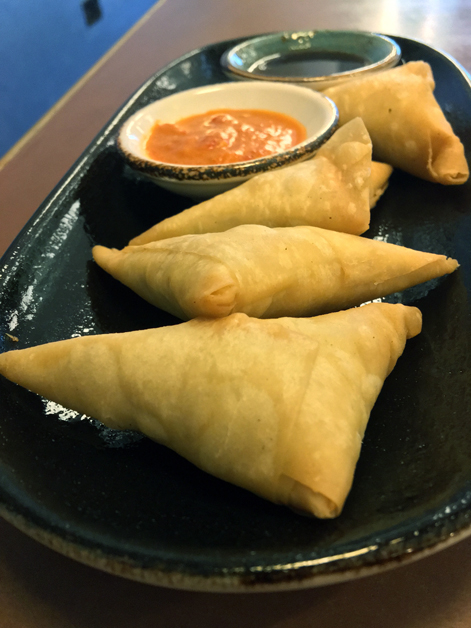 paneer samosas at darjeeling express