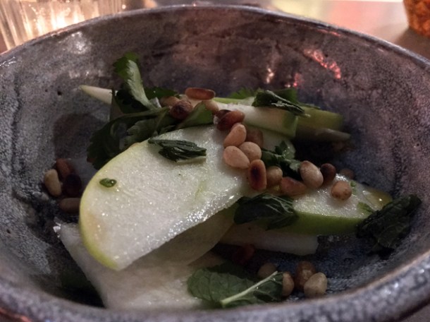 apple and jicama salad at breddos tacos soho