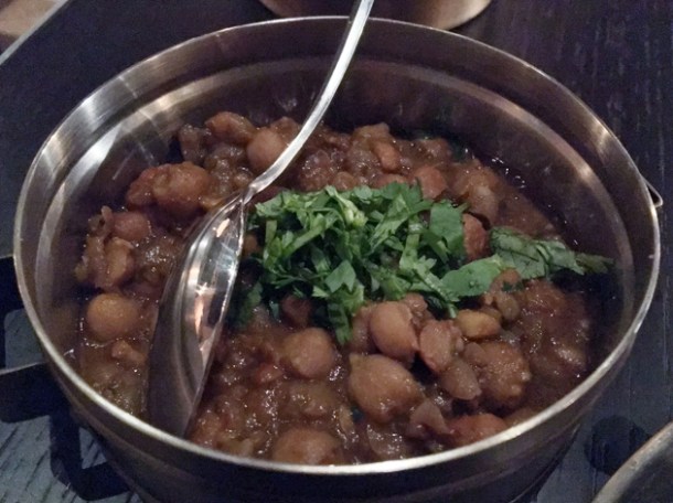 chole chickpea curry at bombay bustle
