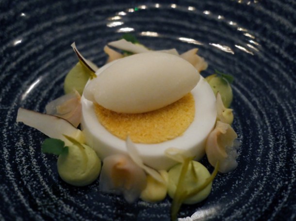 coconut and lime panna cotta at duddell's london bridge