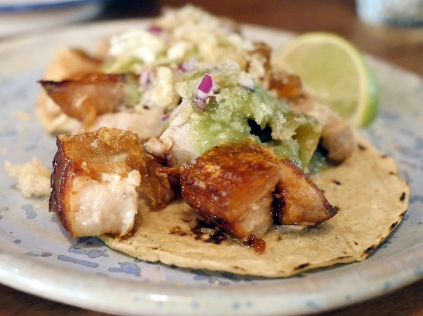 pork tacos at santo remedio london bridge