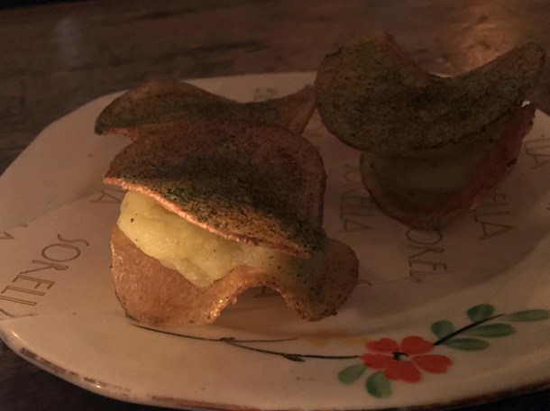 turbot potato crisps at sorella