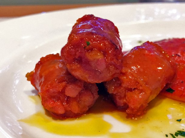 chorizo and peppers at sabor asador