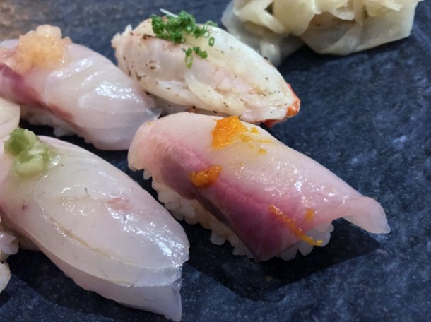 sea bream nigiri at sushi atelier