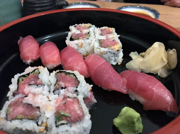 tuna sushi set at sushi atelier