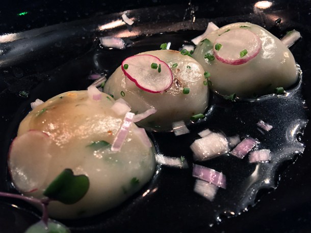 balachaung prawn relish dumplings at lahpet shoreditch