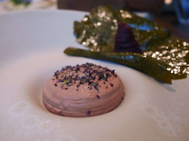 chicken parfait with fig chutney at hide ground