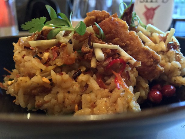 shan rice with fish at lahpet shoreditch