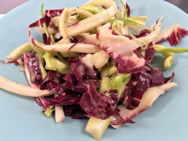 radicchio and punterelle salad at lina stores greek street