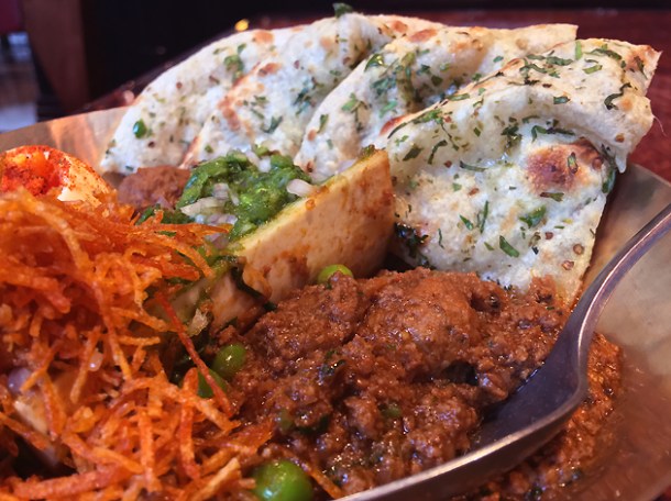 bone marrow keema and chilli cheese kulcha at brigadiers