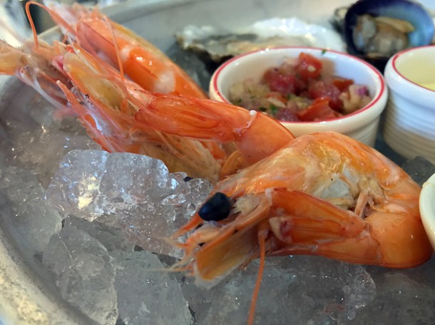 chilled prawns at bob's lobster
