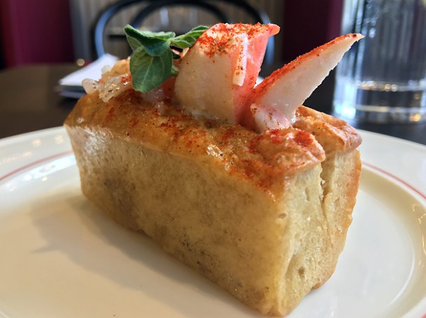 mini lobster roll at bob's lobster