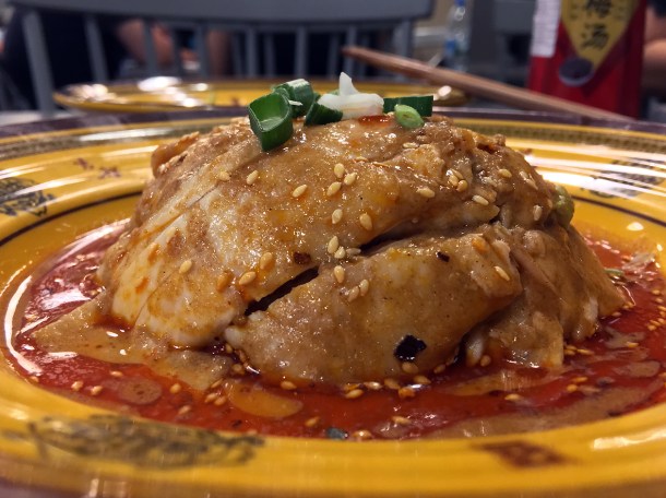 boneless chicken in special sauce at xian biang biang noodles aldgate