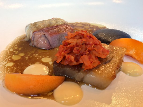 pork, smoked eel, black pudding and kimchi at 1251