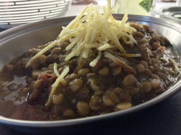 aubergine and split yellow pea stew at berenjak