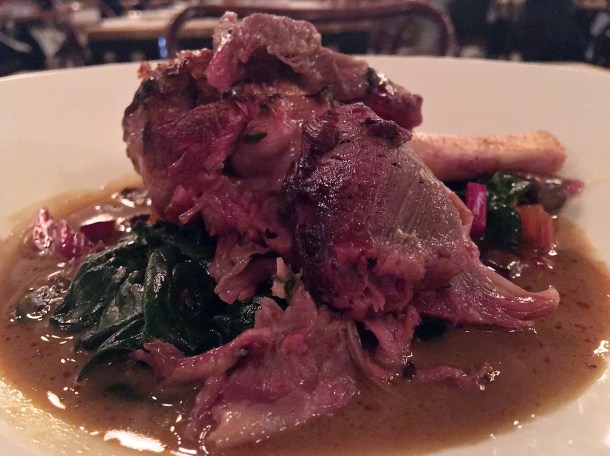 lamb shank and spinach at yeni