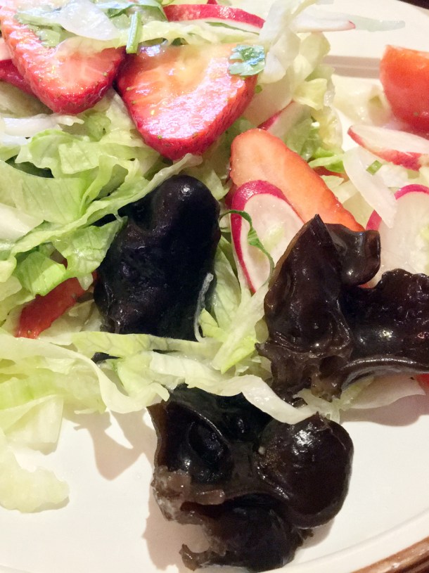 black fungus and strawberry house salad at master wei