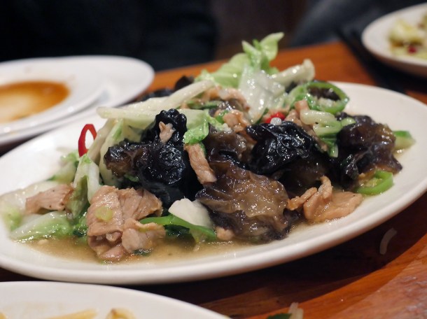 illustrative photo of the pork with black fungus at silk road camberwell