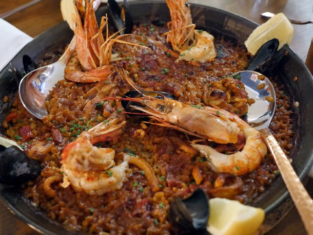 copyrighted photo of the seafood paella at Barullo London