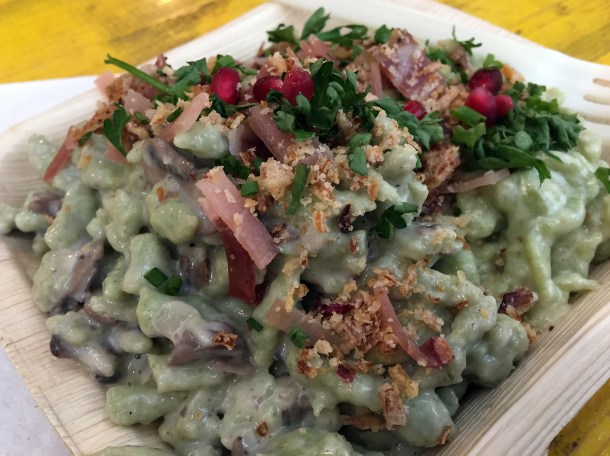 illustrative photo of the mushroom and chestnut spätzle from Ze Spätzle Club at Mercato Metropolitano
