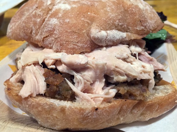 illustrative photo of the roast chicken ciabatta from Roast To Go at Mercato Metropolitano Southwark